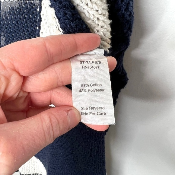 CABI Women's Knit Skipper Vest #679 Blue Cream Wide Stripes Nautical Size Small - Picture 10 of 15